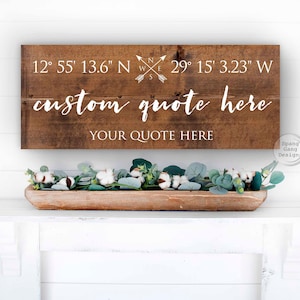 GPS coordinate Wood Sign | Personalized Wedding Gift | Engagement | Where it all began | Latitude Longitude Plaque | Gift for Her or Him