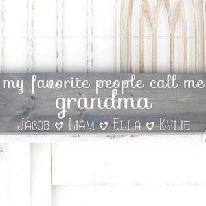 Gift for Mom Grandma Gift From Kids Mother's Day Gift for Grandma Wood Grandma Sign Family Wall Sign Established Grandma image 1