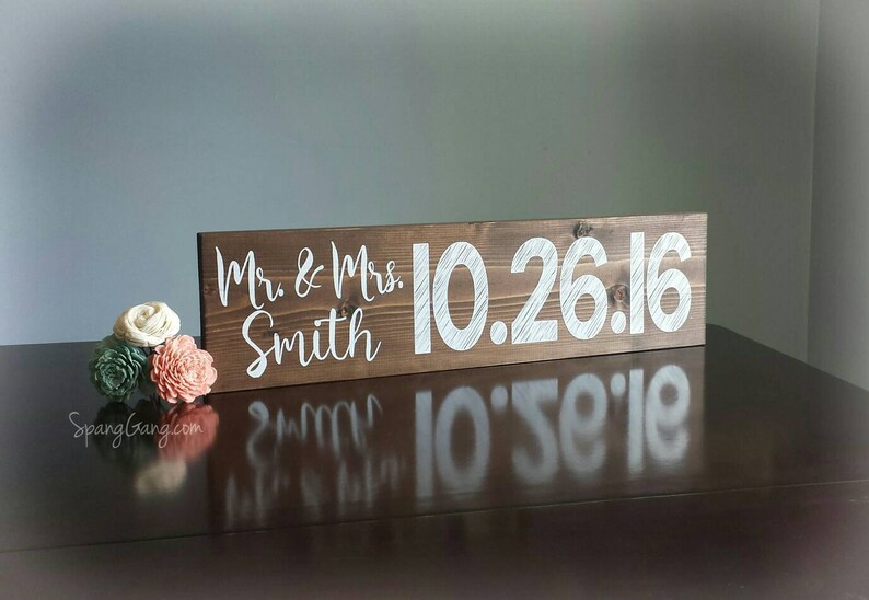 Engagement Photo SignBridal Shower GiftSave the Date Photo PropWedding Name SignWedding GiftRustic Wedding DecorEngagement Gift