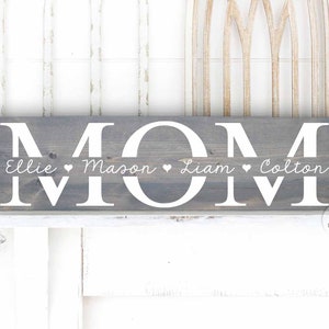 Nana Gift From Kids | MOM Birthday  | Mother&#39;s Day for MOM | Rustic Wood Mimi Sign | 1st Mothers Day Gift | Family Mom | Gigi Nanny Present