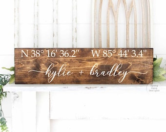 New Home Gift | Latitude Longitude Sign | Coordinates Sign | Housewarming Gift | Realtor Closing Gift | New House | Wood Sign | Wedding Gift