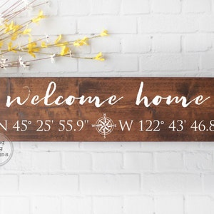 Realtor Gift Housewarming Gift House Closing Gift Home Closing longitude latitude sign GPS sign coordinate sign GPS coordinates image 1