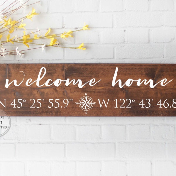 Realtor Gift | Housewarming Gift | House Closing Gift | Home Closing | longitude latitude sign | GPS sign | coordinate sign |GPS coordinates