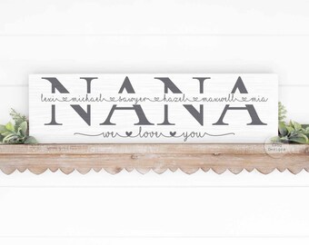 Moederdag gepersonaliseerd | Moederdagcadeau voor NANA | Moeder op maat gepersonaliseerd grootouderscadeau | Nana-cadeau van kleinkinderen | Kleinkinderen