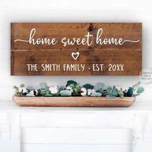 Personalized Housewarming Gift | Anniversary Gift for Wife | Gift for Husband | Custom Home Sweet Home sign |  Family Sign | Christmas Gift
