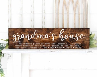 Grandma's House Sign | ADD GRANDKIDS NAMES | Mother's Day Gift Grandma | Birthday Gift for Grandma | Grandma Definition | Nana's House