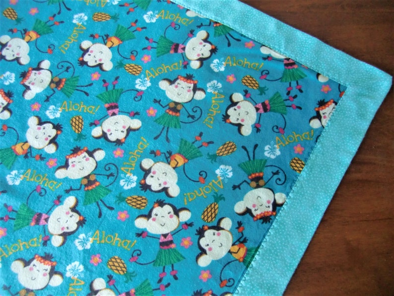 Hawaiian Baby Blanket Flannel Receiving Blanket Island Girl Etsy