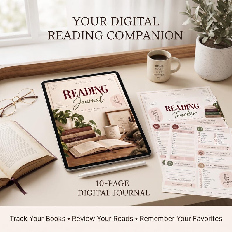 Reading journal printable book tracker for book lovers TBR reading log ...