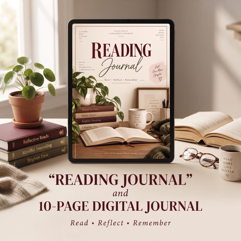 Reading journal printable book tracker for book lovers TBR reading log ...