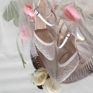 Wedding Shoes White and Sparkly Tulle