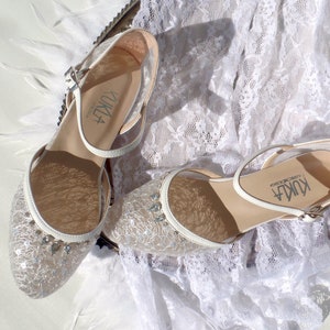 Wedding Flats White Tulle with Crystals