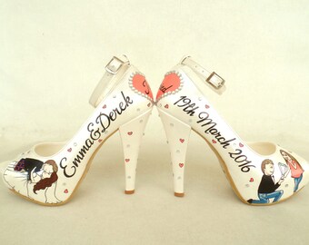coral wedding shoes for bride