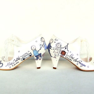 Custom Wedding Shoes for Bride, Hand painted Bridal Shoes, Unique Wedding Gift image 5