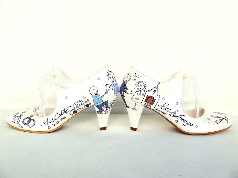 Custom Wedding Shoes for Bride, Hand painted Bridal Shoes, Unique Wedding Gift image 5