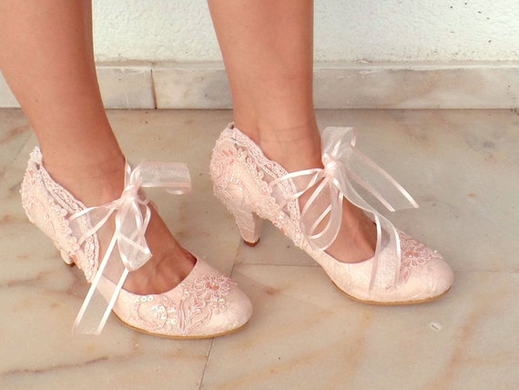 blush bridal shoes