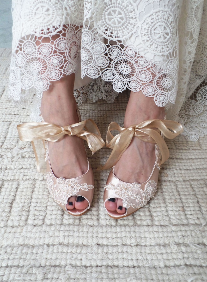 champagne high heels wedding