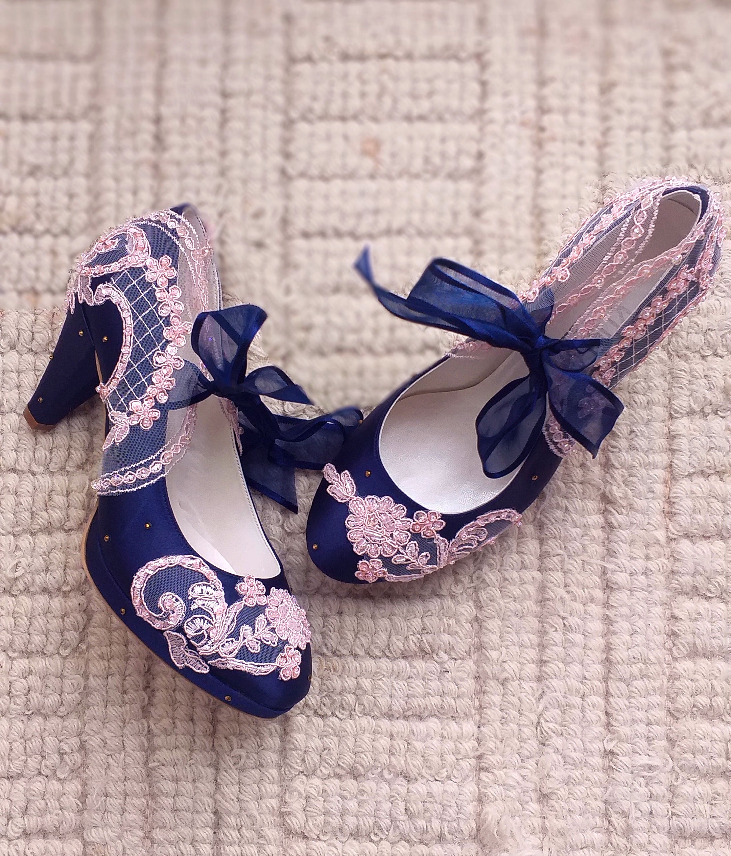 Pink and deals navy heels
