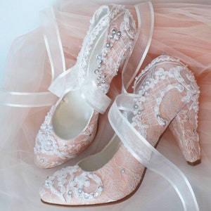 Blush and Ivory Fairy Tale Wedding Shoes