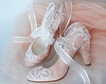 Blush and Ivory Fairy Tale Wedding Shoes