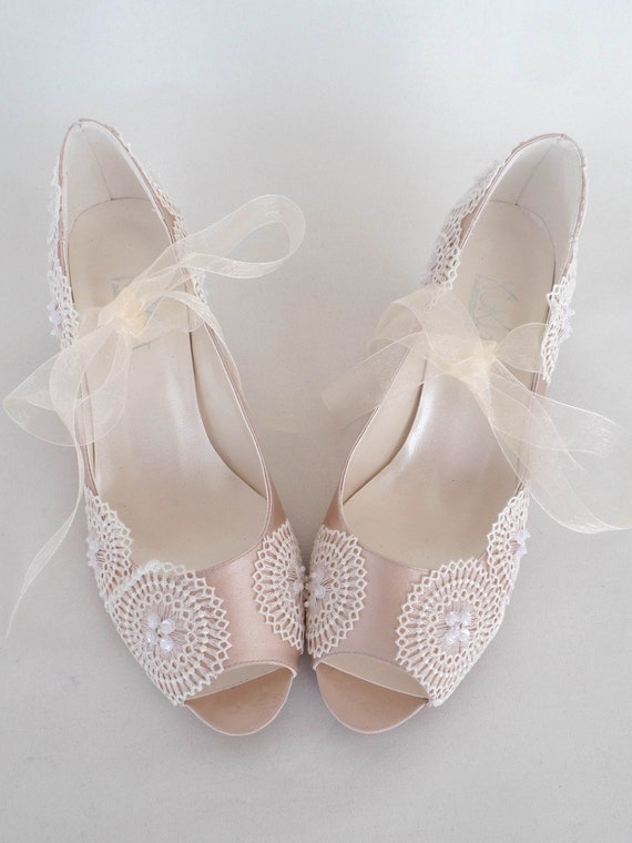 Champagne store low heels