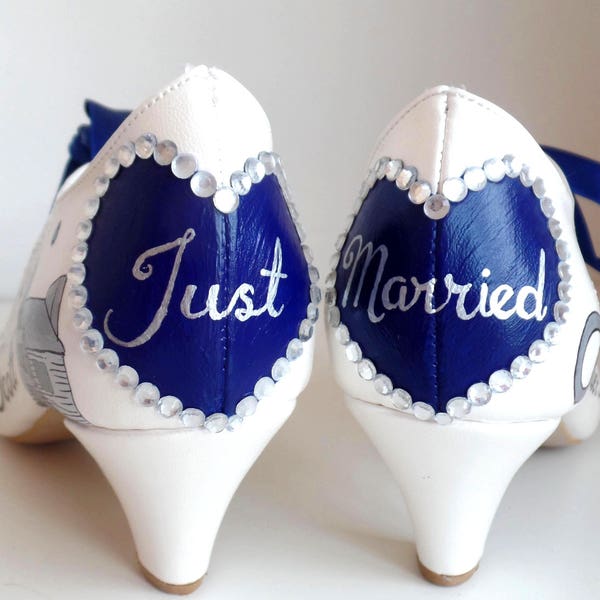 navy and white shoes for wedding