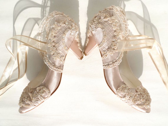 champagne gold wedding shoes