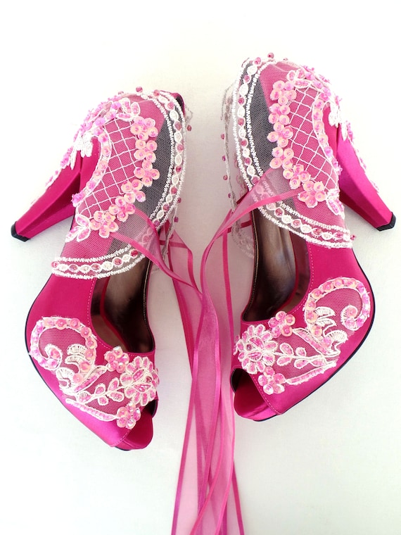 Magenta shoes sales for wedding
