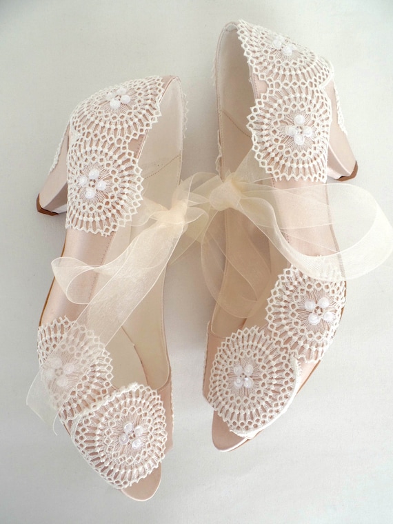 ivory champagne wedding shoes
