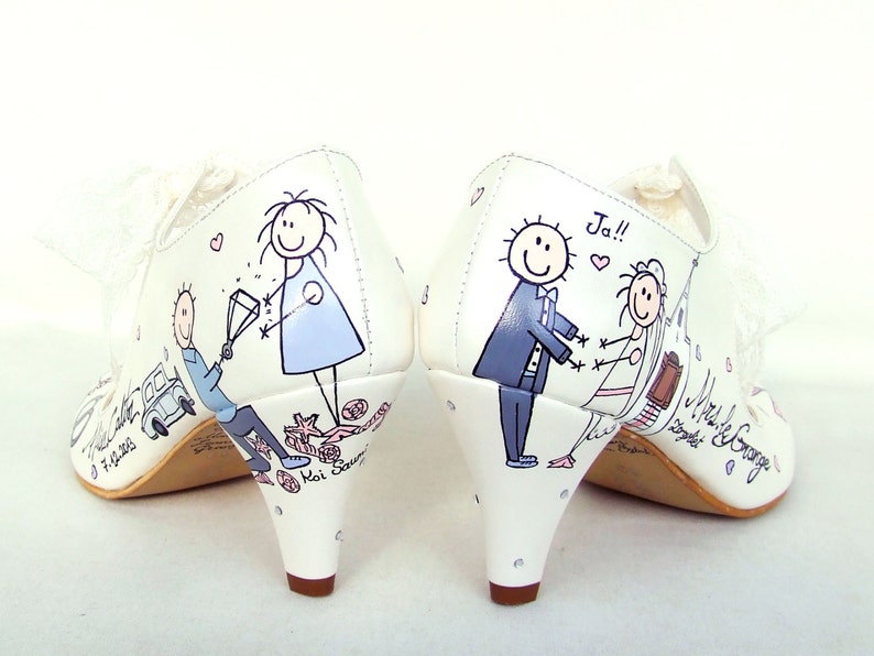 Custom Wedding Shoes for Bride, Hand painted Bridal Shoes, Unique Wedding Gift image 6