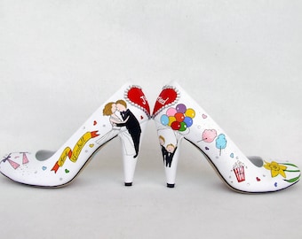 Funfair Wedding Shoes for Bride, Customized Bridal Shoes