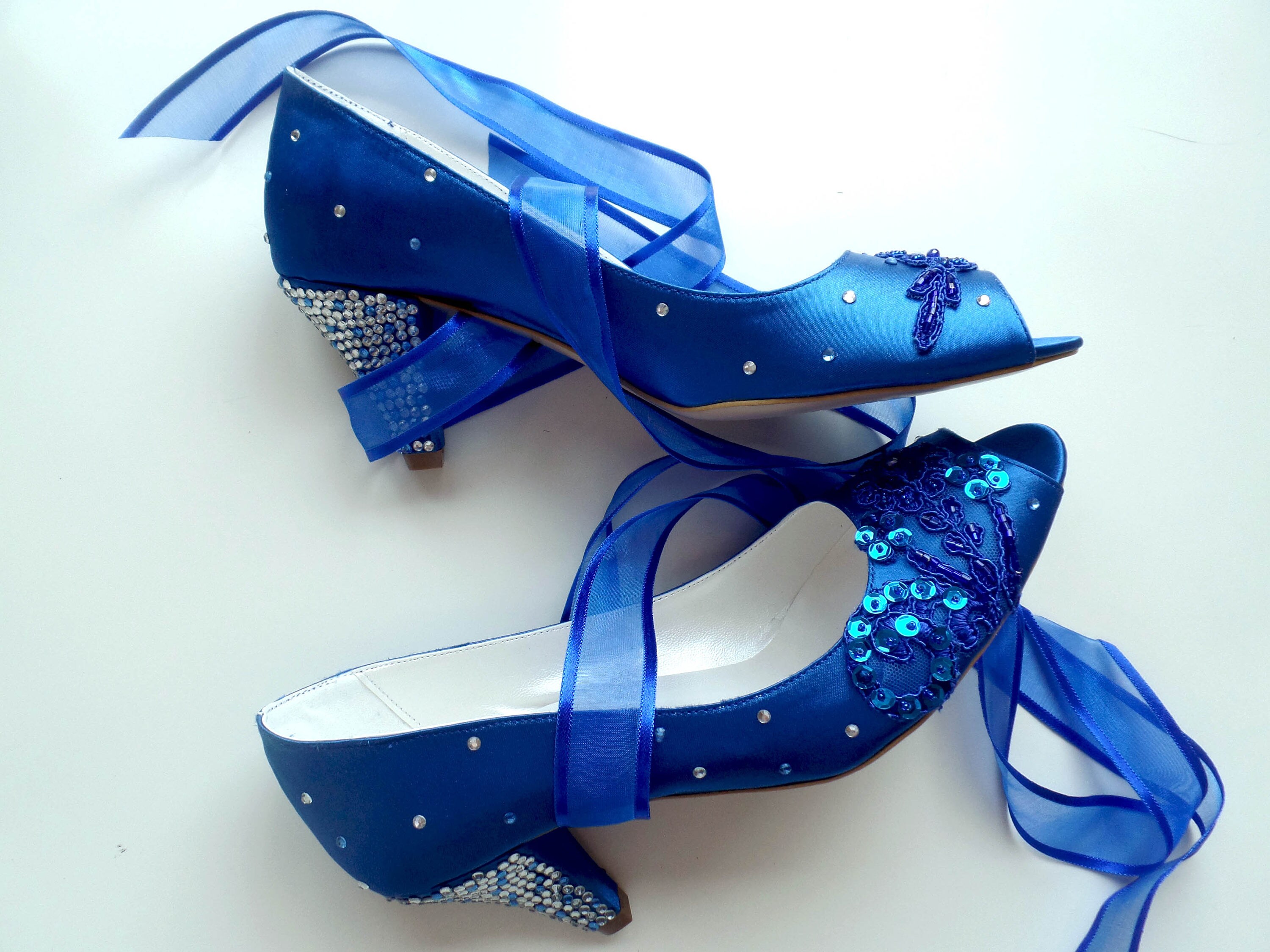Royal Blue Low Heel Wedding Shoes Etsy