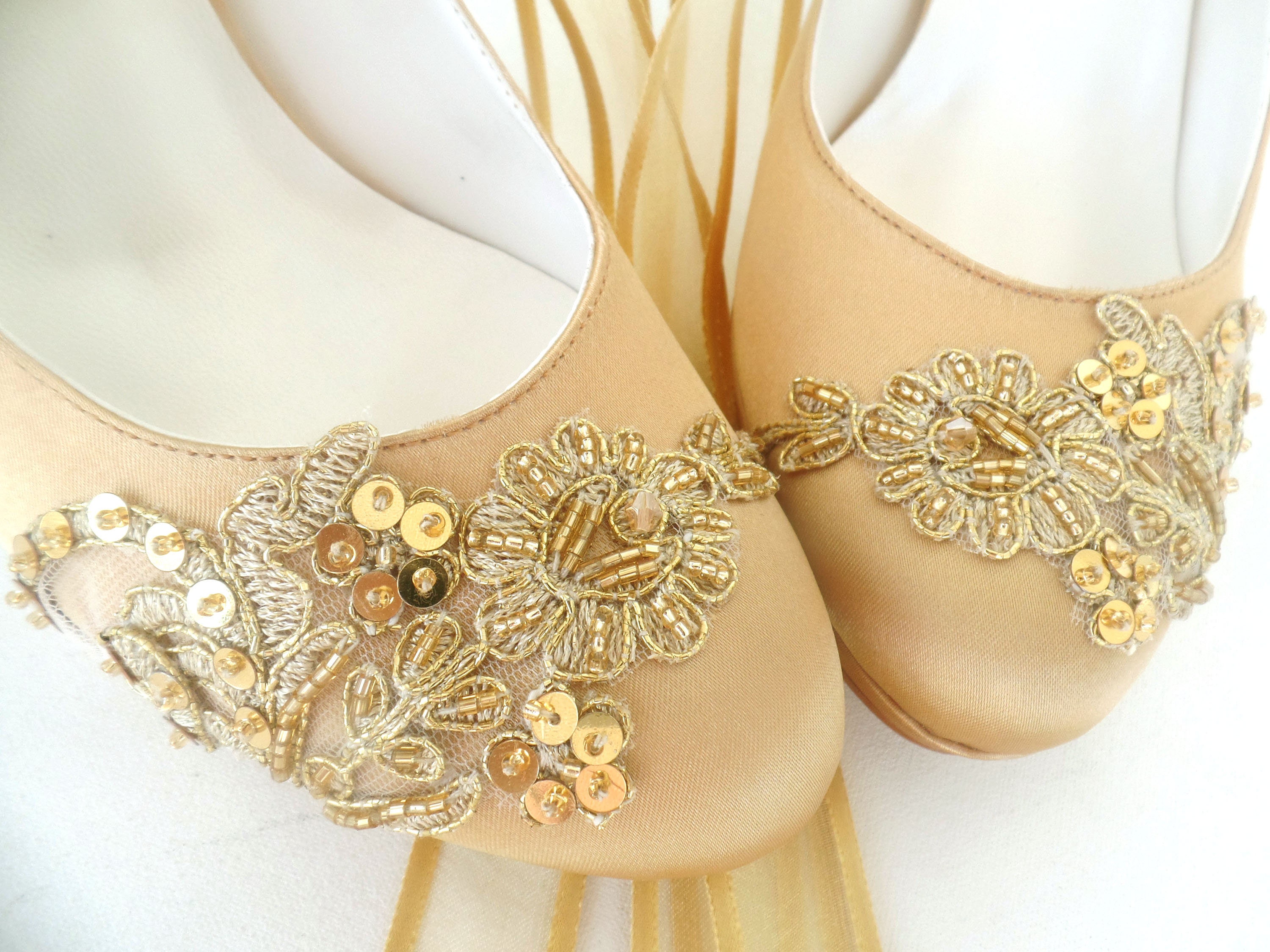 Gold Bling Wedding Shoes Gold Lace Bridal Shoes Etsy Australia