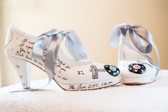 Bride Hand painted Bridal Shoes | Etsy