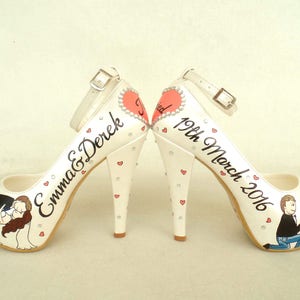 Custom Wedding Shoes for Bride, Handpainted Bridal Shoes with Stars