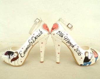 Custom Wedding Shoes for Bride, Shining Stars