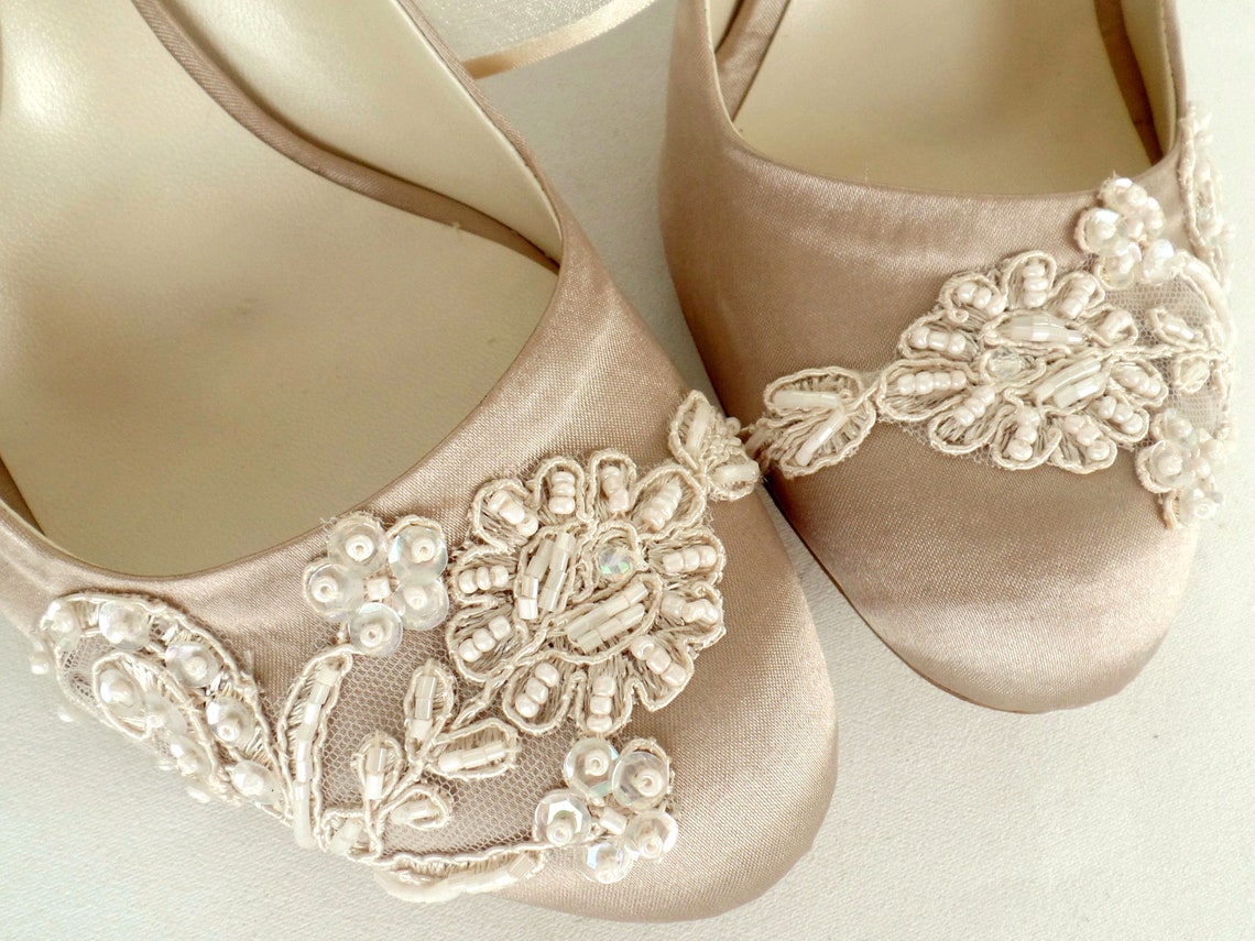 Shoes for Bride Champagne Wedding Shoes | Etsy