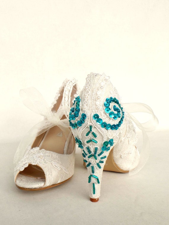 Teal wedding shoes uk 2025