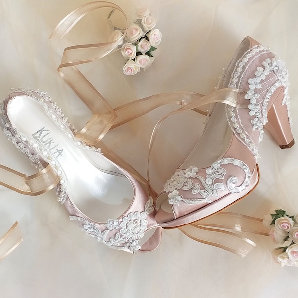 champagne heels for wedding
