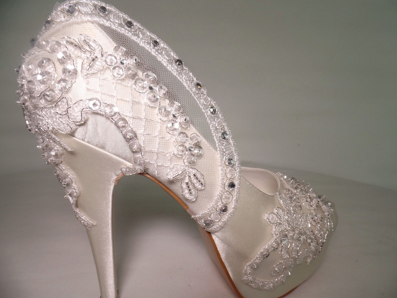 ivory wedding heels with rhinestones