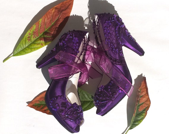 purple shoes wedding