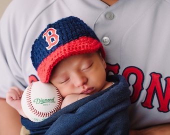 Newborn Baby BOSTON RED SOX Baseball Cap Hat Custom Made Etsy