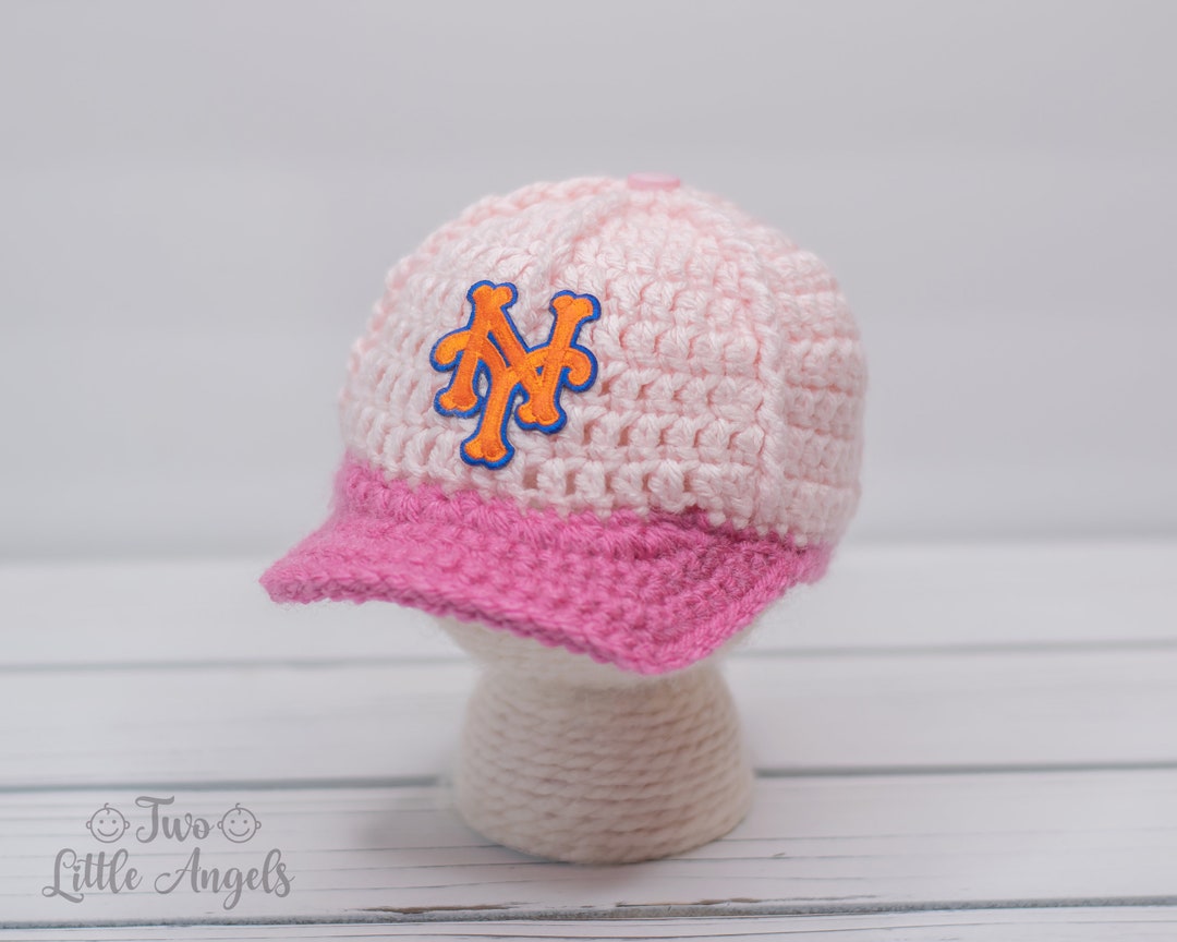 Mets Baby Girl Hat Baseball Cap Girl Knit Beanie Crochet Etsy