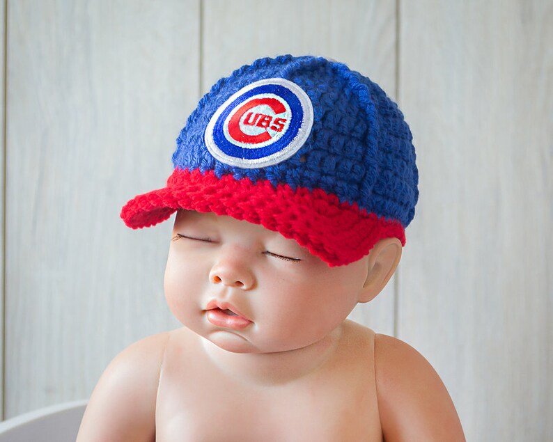 Baby Boy Baseball Cap Baseball Cap Crochet Chicago Cubs Etsy