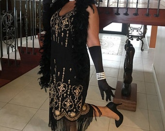 great gatsby dress, flapper, charleston, 1920s, plus size, Down Abbey, wedding guest, rehearsal party, black dress