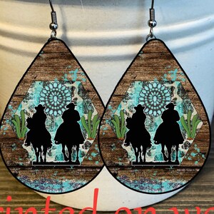 Western Jewelry, Western Earrings, Horse Earrings, Western Boho Earrings, Western Rodeo Earrings, Equestrian Gifts Cowgirl Dangle Earrings