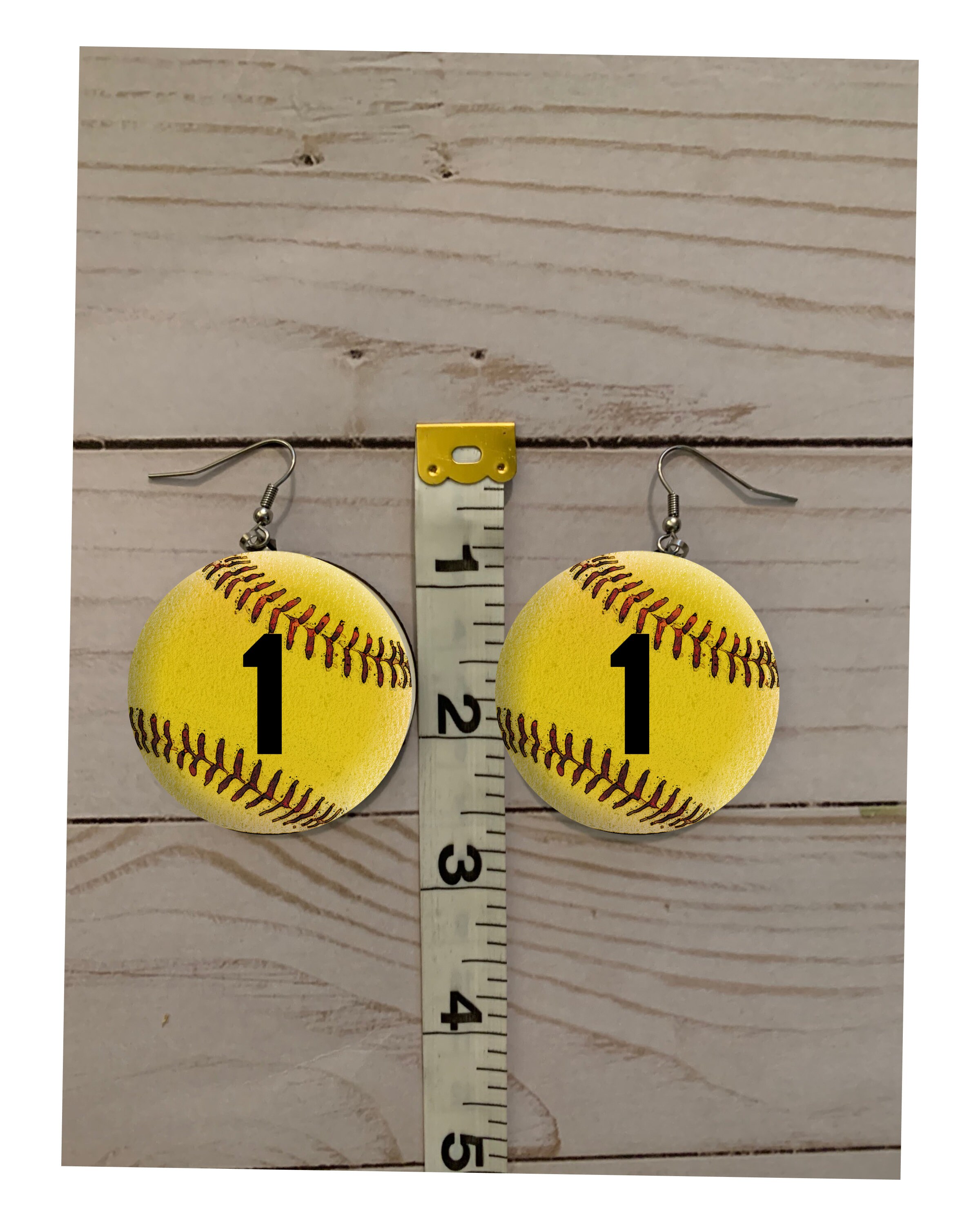 Personalized Softball Earrings Sports Earrings Initials Etsy