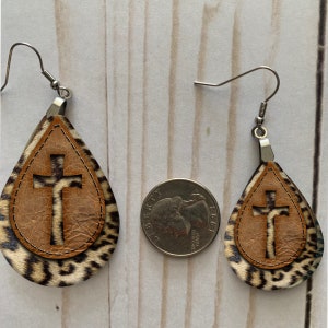 Western Earrings, Wooden Earrings, Leopard Print Earrings, Animal Print Earrings, Leopard Earrings for Women, Drop Earrings, Sister Gifts image 5