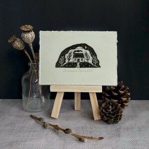 Scottish Hillside Bothy Original Wood Block Print image 8