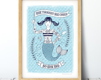 Mermaid Congratulations Print