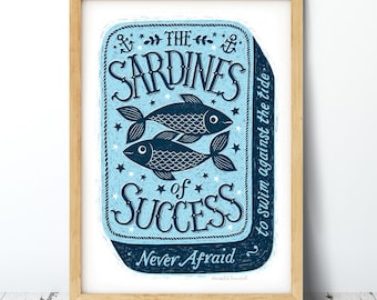 Blue Sardines of Success Print